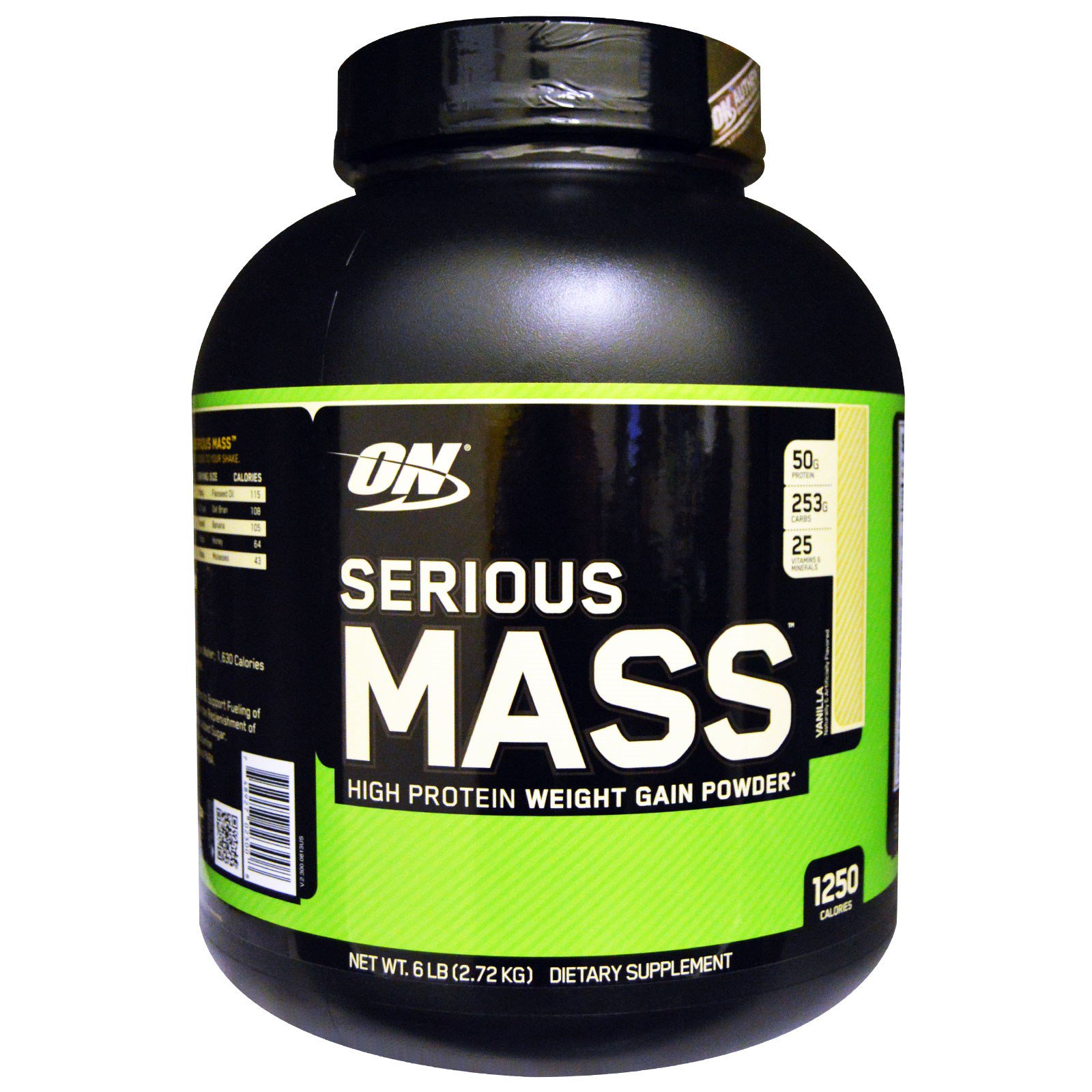 Optimum Nutrition Serious Mass High Protein Weight Gain Powder Vanilla 6 Lbs 272 Kg Iherb 2394