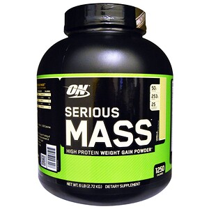 Порошок Serious Mass с высоким содержанием белка для набора веса, со вкусом ванили, 2,72 кг отзывы, применение, состав, цена, купить