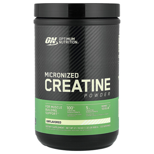 Optimum Nutrition Micronized Creatine Powder, Unflavored, 1.32 lb (600 g)