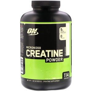 Optimum Nutrition, Micronized Creatine Powder, Unflavored, 1.32 lb (600 g)