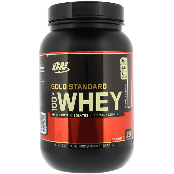 Optimum Nutrition, (オプティマムニュートリション)100% ホエイ, ゴールド スタンダード, エクストリーム ミルク チョコレート, 2 lbs (912 g)