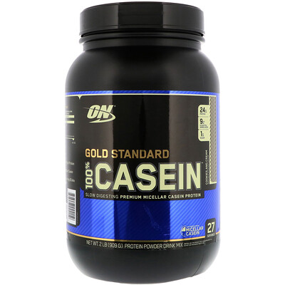 Купить Optimum Nutrition Gold Standard 100% Casein, казеин со вкусом печенья и сливок, 909 г (2 фунта)