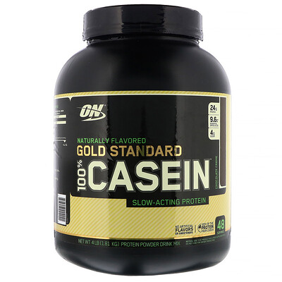 Купить Optimum Nutrition Gold Standard 100% Casein, с натуральными ароматизаторами со вкусом шоколадного крема, 1, 81 кг (4 фунта)