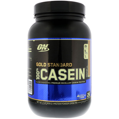 Gold Standard, 100 % Casein, со вкусом шоколадно-арахисового масла, 909 г (2 фунта)