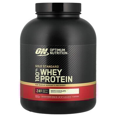 Optimum Nutrition, Chocolate blanco, 100 % proteína de suero de leche, Chocolate blanco, 2,26 kg (5 lb)