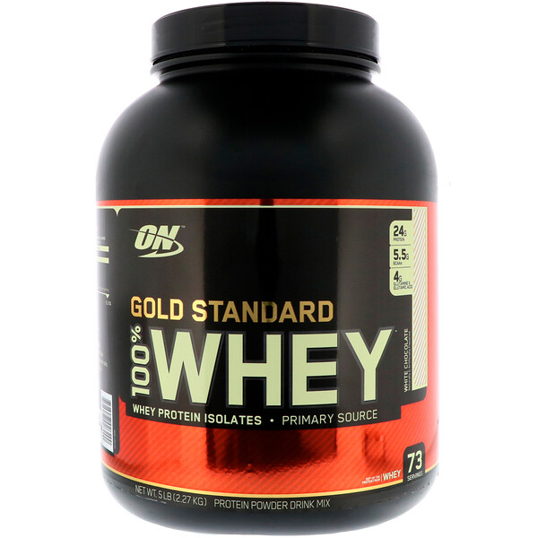 Optimum Nutrition, Gold Standard, 100% Whey, White Chocolate, 5 lbs (2.27 kg)