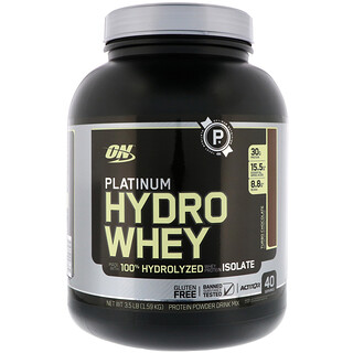 Optimum Nutrition, Platinum Hydro Whey, 터보 초콜릿, 1.59kg(3.5lbs)