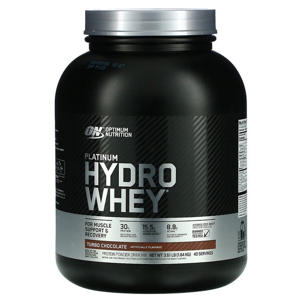 Optimum Nutrition, Platinum Hydrowhey, Turbo Chocolate, 3.5 lbs (1,590 g)