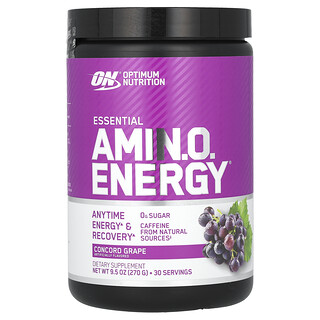 Optimum Nutrition, Есенциален Амин.О. Energy®, грозде Конкорд, 270 г