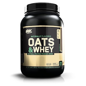 Optimum Nutrition, Oats & Whey Protein Powder Drink Mix, Milk Chocolate, 3 lbs (1,36 kg)