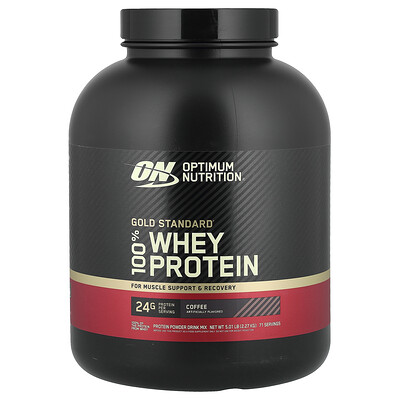 Optimum Nutrition, Gold Standard 100% Whey, Suero de leche, Café, 2,27 kg (5 lb)