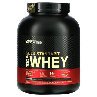Optimum Nutrition, Gold Standard 100% Whey، نكهة القهوة، 5 رطل (2.27 كجم)