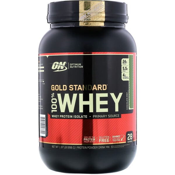 Optimum Nutrition, Gold Standard 100% Whey, шоколад и мята, 896 г (1,97 фунта)