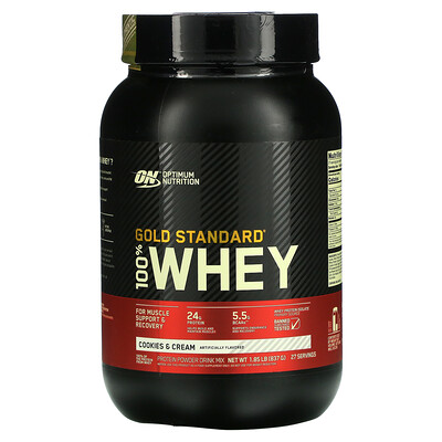 Optimum Nutrition Gold Standard 100% Whey сыворотка со вкусом печенья и сливок 837 г (1 84 фунта)