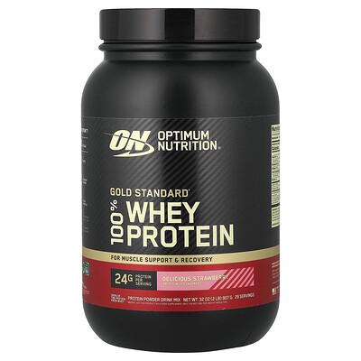 Optimum Nutrition, Gold Standard 100% Whey, deliciosa fresa, 2 lb (907 g)