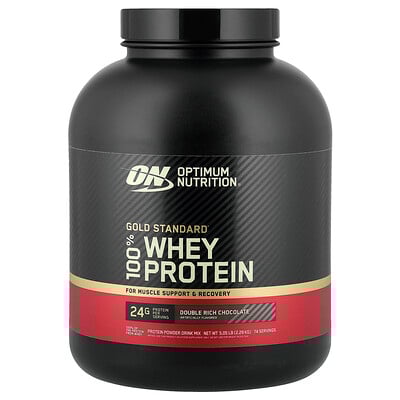 Optimum Nutrition, Proteína de suero de leche 100 % Gold Standard®, Chocolate doblemente intenso, 2,29 kg (5,05 lb)