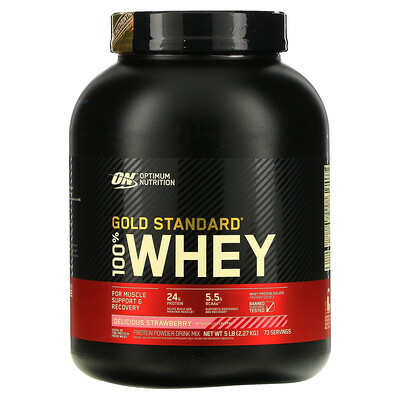 Optimum Nutrition Gold Standard 100% Whey сыворотка со вкусом аппетитной клубники 2 27 кг (5 фунтов)