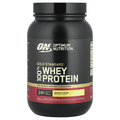 Optimum Nutrition, Gold Standard, 100% de suero de leche, Crema de plátano, 907 g (2 lb)