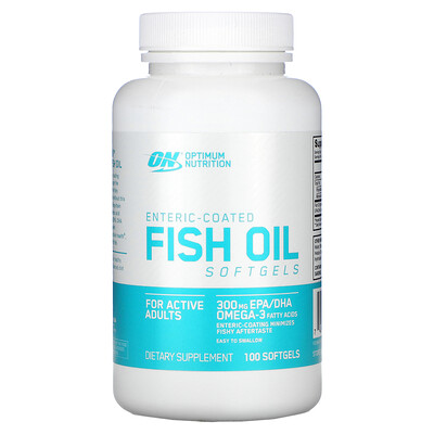 Купить Optimum Nutrition Рыбий жир с кишечнорастворимым покрытием, 100 мягких желатиновых капсул