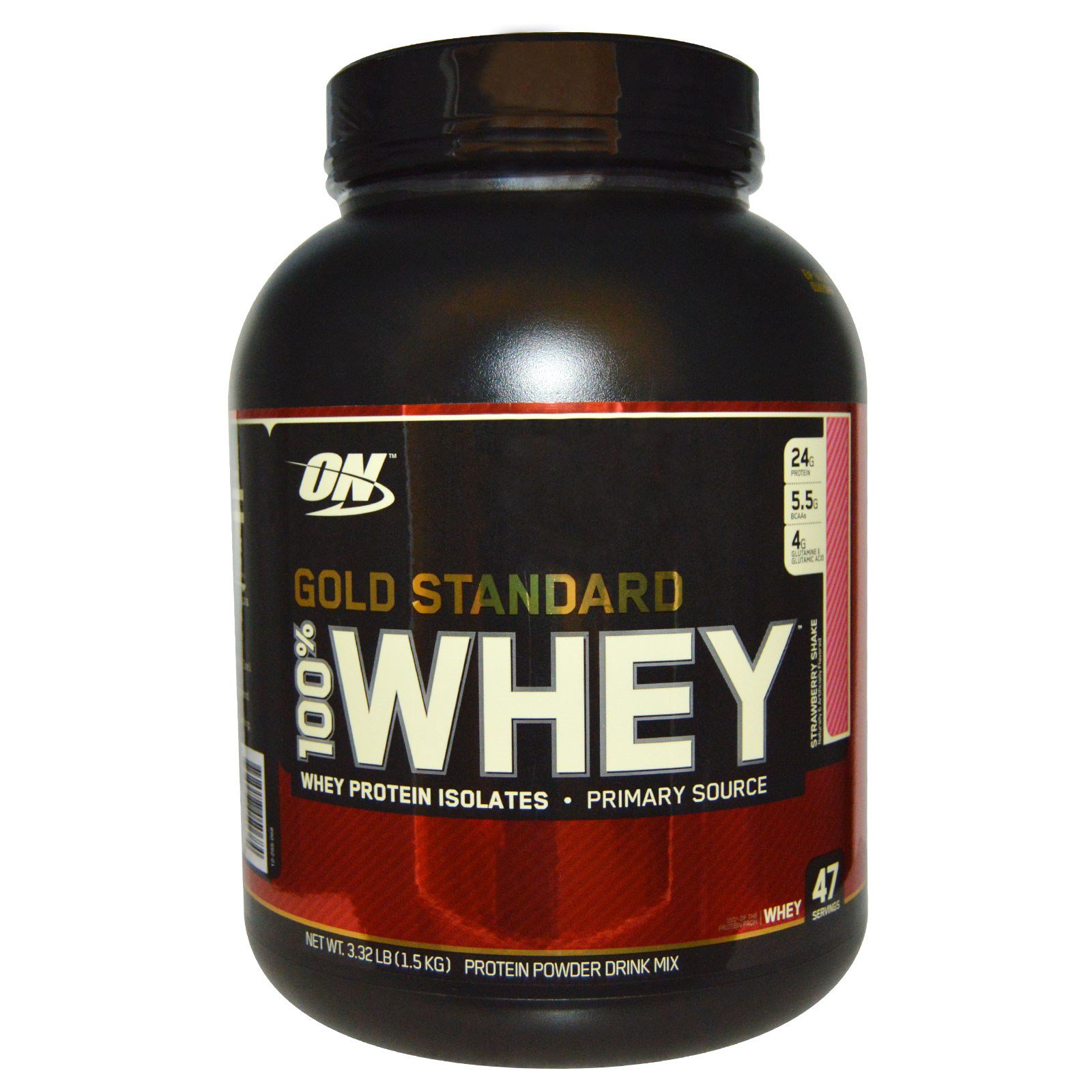 Optimum Nutrition, Gold Standard, 100% Whey Protein Powder Drink Mix, Strawberry Shake, 3.32 lb ...