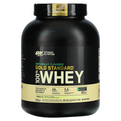 

Optimum Nutrition Gold Standard 100% Whey, с натуральным ароматизатором со вкусом ванили, 2,18 кг (4,8 фунта)