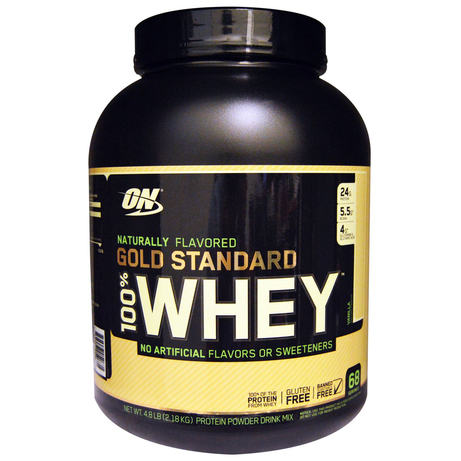 Optimum Nutrition, Gold Standard, 100% Whey, Natural ...