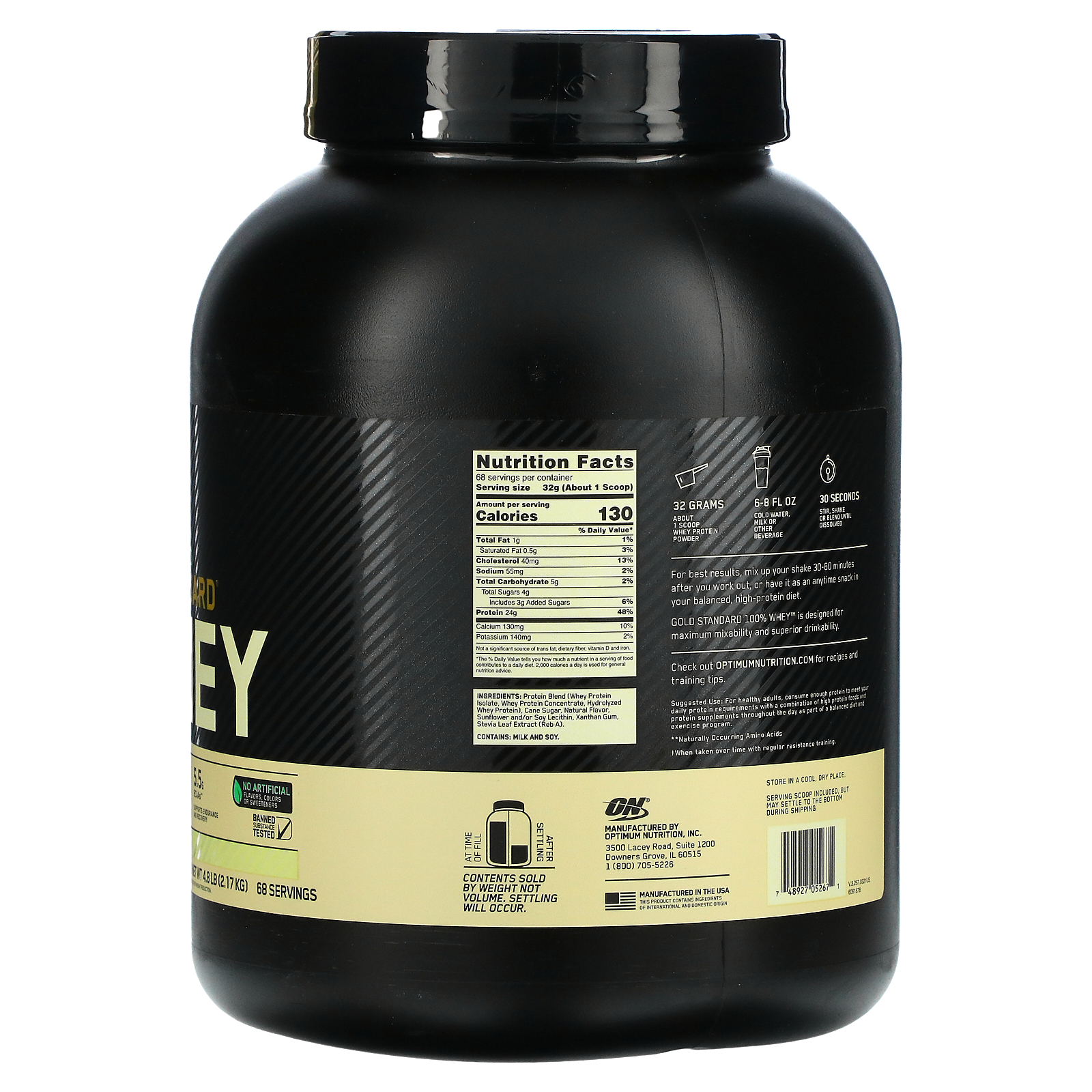 Optimum Nutrition Gold Standard 100 Whey Naturally Flavored