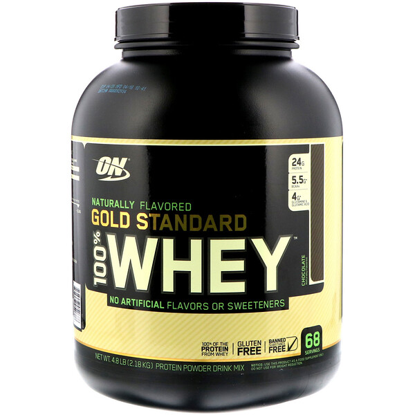 Gold Standard 100% Whey, Naturally Flavored, Chocolate, 4.8 lbs (2.18 kg)