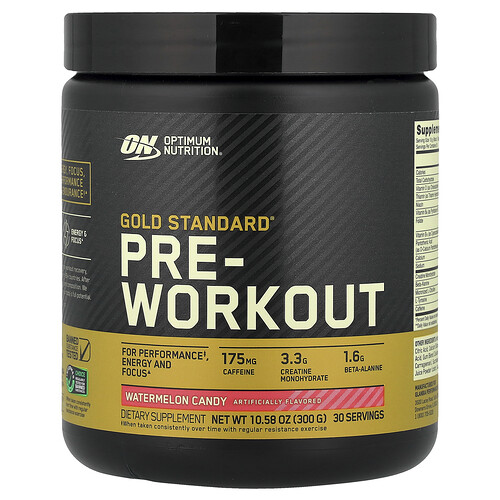 Optimum Nutrition, Gold Standard® Pre-Workout, Watermelon Candy, Pre-Workout, Wassermelonen-Bonbon, 300 g (10,58 oz.)