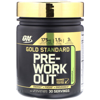 Optimum Nutrition Gold Standard Pre-Workout, Green Apple, 10.58 oz (300 g)