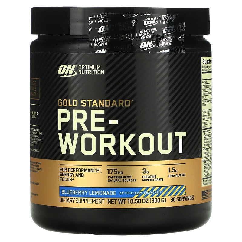 Optimum Nutrition, Gold Standard Pre-Workout, Blueberry Lemonade, 10.58 ...