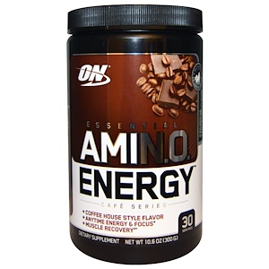 Optimum Nutrition, Essential Amino Energy, Iced Mocha Каппучино Flavor, 10,6 унций (300 г)