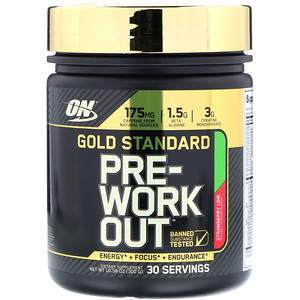 Отзывы о Оптимум Нутришэн, Gold Standard Pre-Workout, Strawberry Lime, 10.58 oz (300 g)