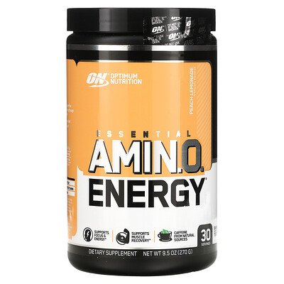 

Optimum Nutrition, ESSENTIAL AMIN.O. ENERGY, Peach Lemonade, 9.5 oz (270 g)