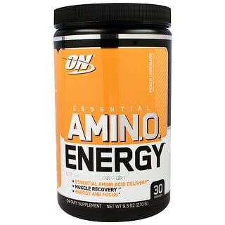 Optimum Nutrition, ESSENTIAL AMIN.O. ENERGY, Peach Lemonade,  9.5 oz (270 g)