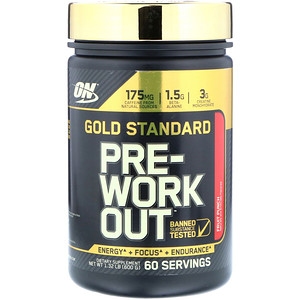 Отзывы о Оптимум Нутришэн, Gold Standard, Pre-Work Out, Fruit Punch, 1.32 lb, (600 g)