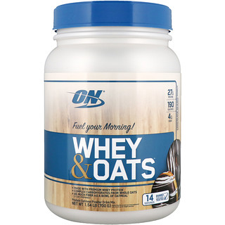 Optimum Nutrition, Пшеница и овес, покрытый шоколадом пончиком, 1,54 фунта (700 г)