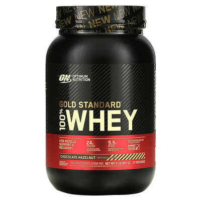 

Optimum Nutrition Gold Standard, 100% сыворотка, со вкусом фундука в шоколаде, 907 г (2 фунта)
