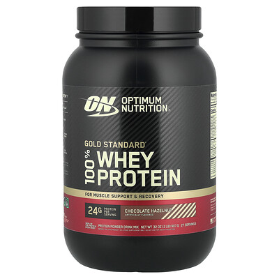 Optimum Nutrition, Gold Standard 100% Whey, Chocolate y avellanas, 907 g (2 lb)