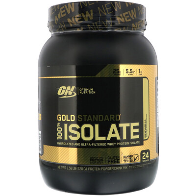 Optimum Nutrition Gold Standard 100% Isolate, Rich Vanilla, 1.58 lb (720 g)