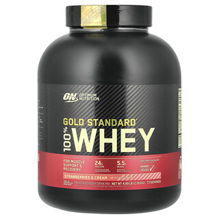 Optimum Nutrition, Gold Standard® 100% valle, jordbær og fløde, 2,26 kg