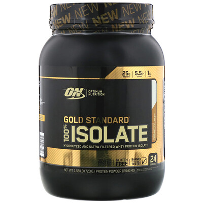 Optimum Nutrition Gold Standard 100% Isolate, Slow Churned Caramel Ice Cream, 1.58 lb (720 g)