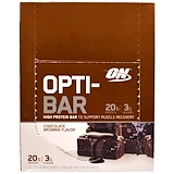 Optimum Nutrition, Батончик с высоким содержанием белка Opti-Bar, шоколадное брауни, 12 батончиков, 2,1 унции (60 г) каждый отзывы