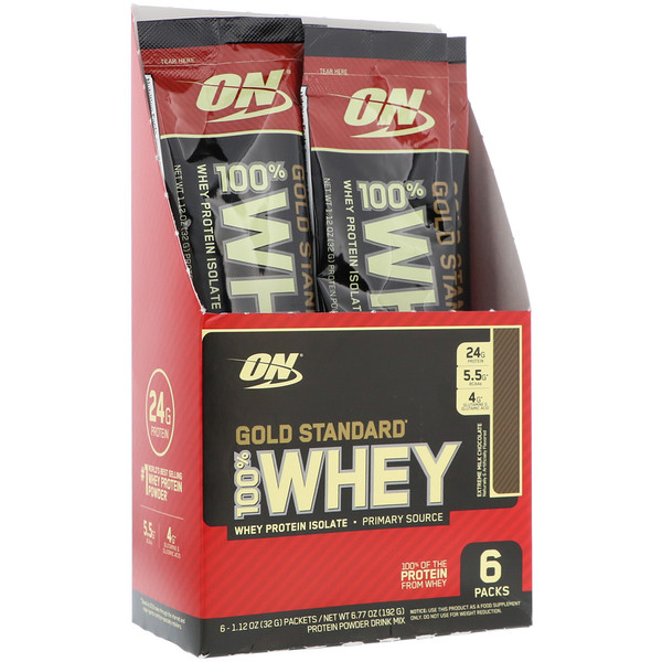 Optimum Nutrition Gold Standard 100 Whey Extreme Milk Chocolate 6 Packs 112 Oz 32 G Each 5215