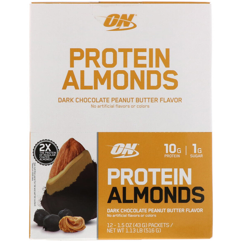 Optimum Nutrition, Protein Almonds, Dark Chocolate Peanut Butter, 12