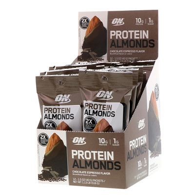 

Optimum Nutrition Протеиновый миндаль, шоколадный эспрессо, 12 упаковок, 43 г (1,5 унции) каждый