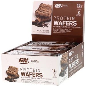 Отзывы о Оптимум Нутришэн, Protein Wafers, Chocolate Creme, 9 Packs, 1.48 oz (42 g) Each