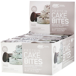 Оптимум Нутришэн, Protein Cake Bites, Cookies & Cream, 12 Bars, 2.22 oz (63 g) Each отзывы