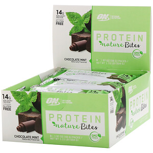 Отзывы о Оптимум Нутришэн, Protein Nature Bites, Chocolate Mint, 9 Packs, 1.97 oz (56 g) Each