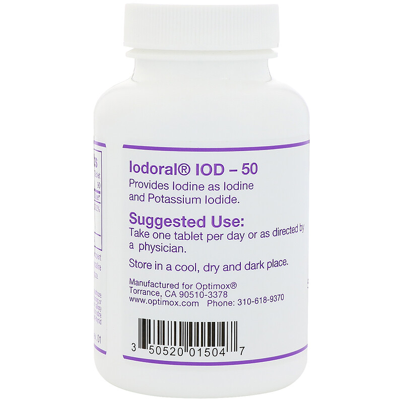 Optimox, Iodoral, 50 mg, 90 Tablets - iHerb